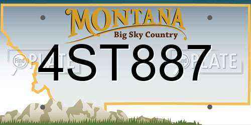 4ST887 Montana License Plate