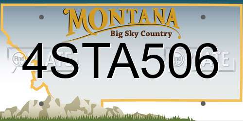 4STA506 Montana License Plate