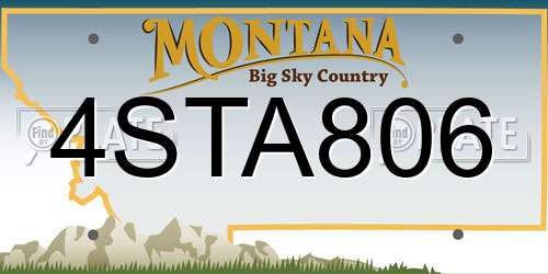 4STA806 Montana License Plate