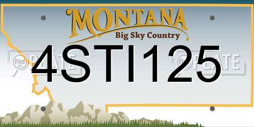 4STI125 Montana License Plate
