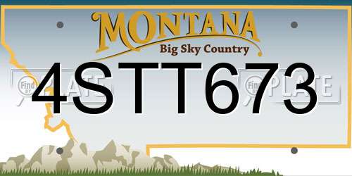 4STT673 Montana License Plate