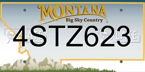 4STZ623 Montana License Plate