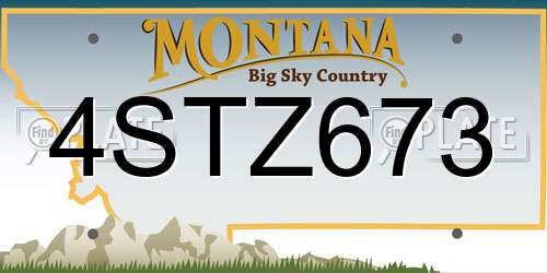 4STZ673 Montana License Plate