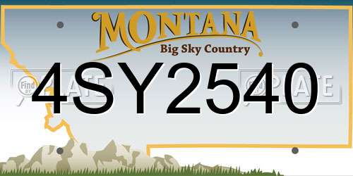 4SY2540 Montana License Plate