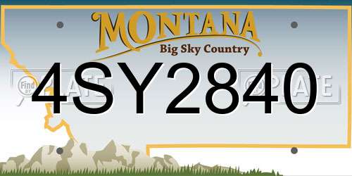 4SY2840 Montana License Plate