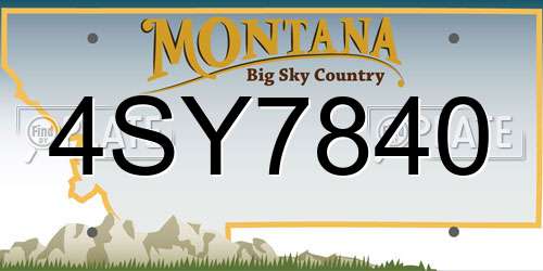 4SY7840 Montana License Plate