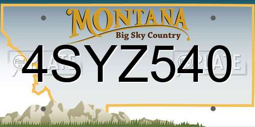 4SYZ540 Montana License Plate