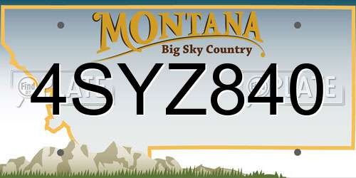 4SYZ840 Montana License Plate