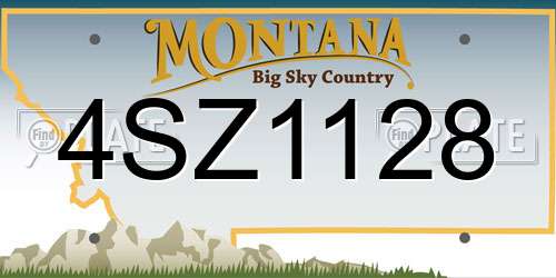 4SZ1128 Montana License Plate