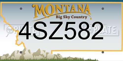 4SZ582 Montana License Plate