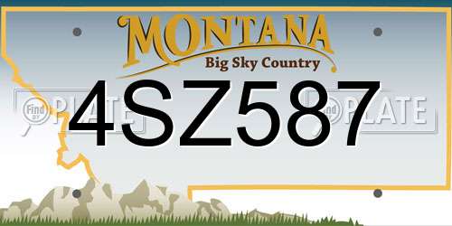 4SZ587 Montana License Plate