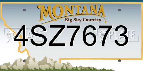 4SZ7673 Montana License Plate