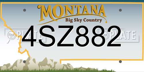 4SZ882 Montana License Plate