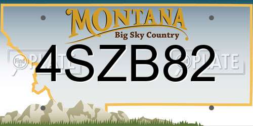 4SZB82 Montana License Plate