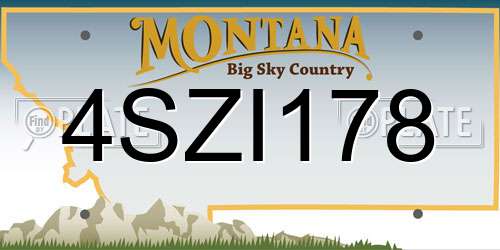 4SZI178 Montana License Plate