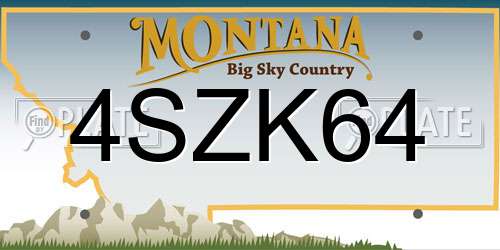 4SZK64 Montana License Plate