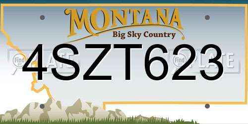 4SZT623 Montana License Plate
