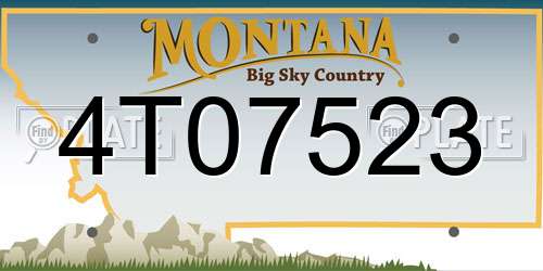 4T07523 Montana License Plate