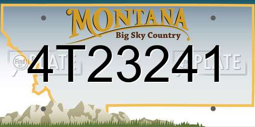 4T23241 Montana License Plate