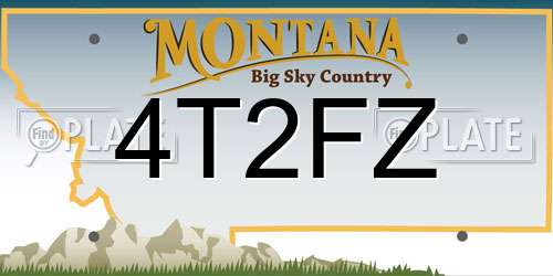 4T2FZ Montana License Plate