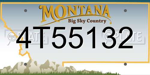 4T55132 Montana License Plate