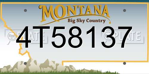 4T58137 Montana License Plate