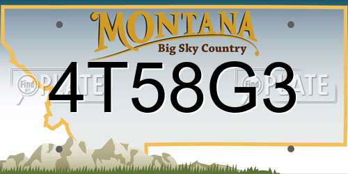 4T58G3 Montana License Plate