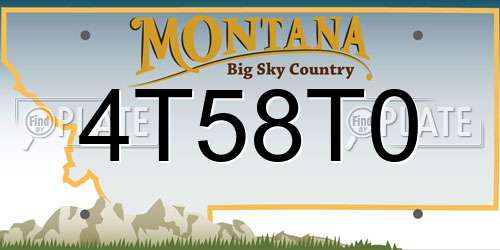 4T58T0 Montana License Plate