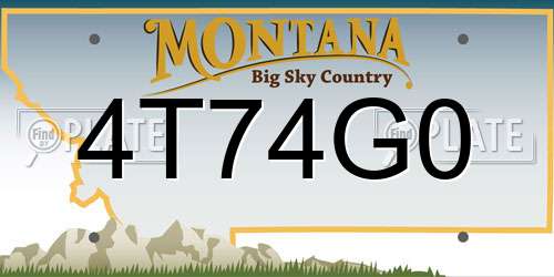 4T74G0 Montana License Plate