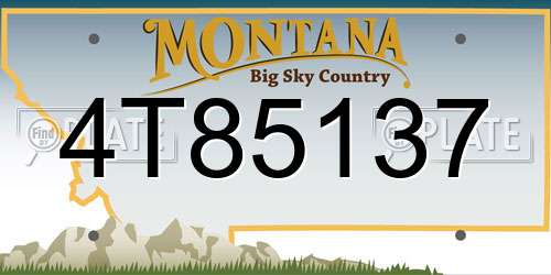 4T85137 Montana License Plate