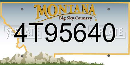 4T95640 Montana License Plate