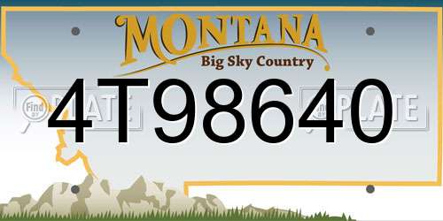 4T98640 Montana License Plate