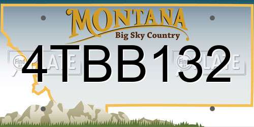 4TBB132 Montana License Plate