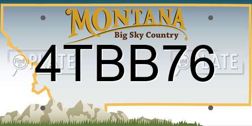 4TBB76 Montana License Plate
