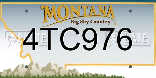 4TC976 Montana License Plate