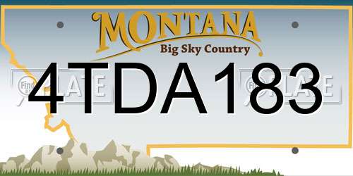 4TDA183 Montana License Plate