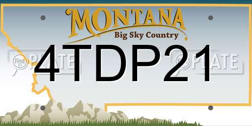 4TDP21 Montana License Plate
