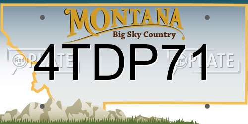 4TDP71 Montana License Plate