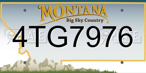 4TG7976 Montana License Plate