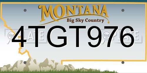 4TGT976 Montana License Plate