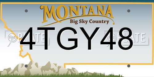 4TGY48 Montana License Plate
