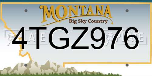 4TGZ976 Montana License Plate