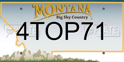 4TOP71 Montana License Plate