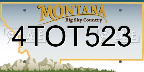 4TOT523 Montana License Plate