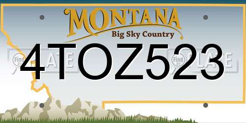 4TOZ523 Montana License Plate
