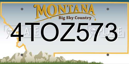 4TOZ573 Montana License Plate