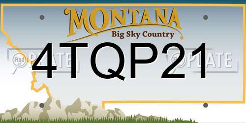 4TQP21 Montana License Plate
