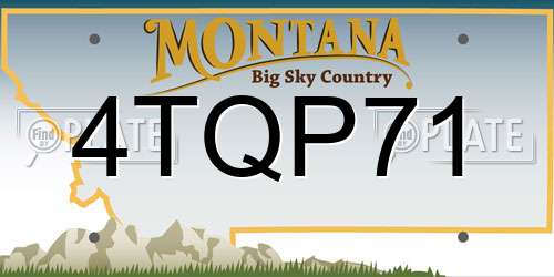 4TQP71 Montana License Plate
