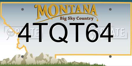 4TQT64 Montana License Plate