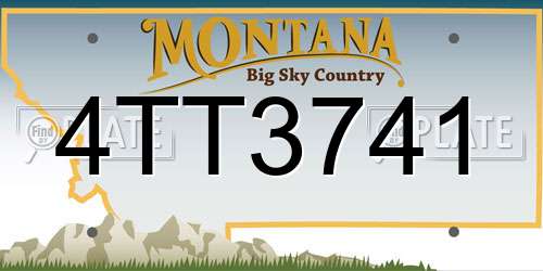 4TT3741 Montana License Plate